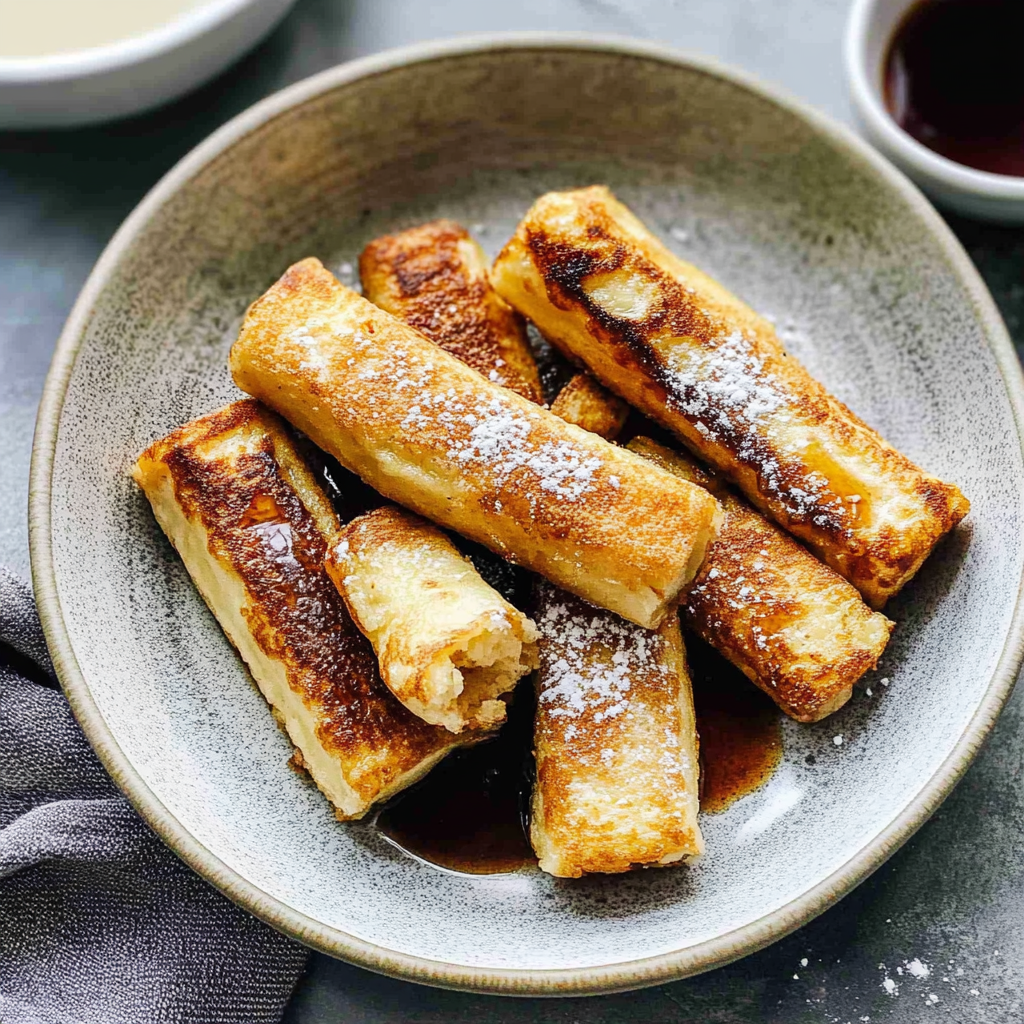 Recipe preparation for French Toast Roll-Ups