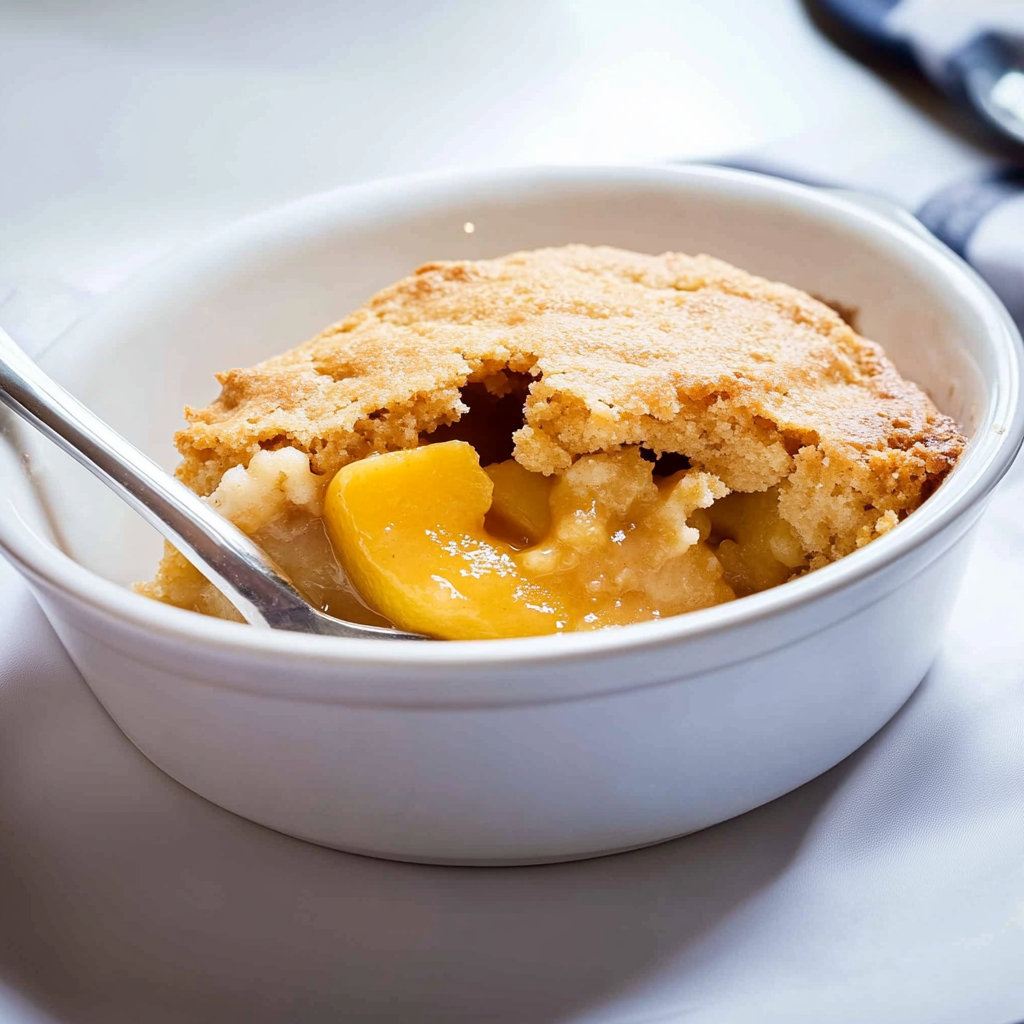 Recipe preparation for Single-Serving Peach Cobbler