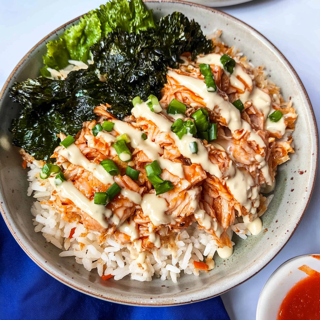 Recipe preparation for TikTok Salmon Rice Bowl