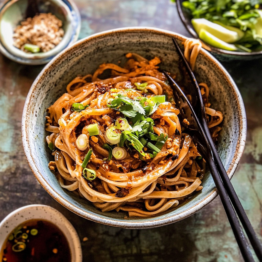 Recipe preparation for Chili Crisp Garlic Butter Udon