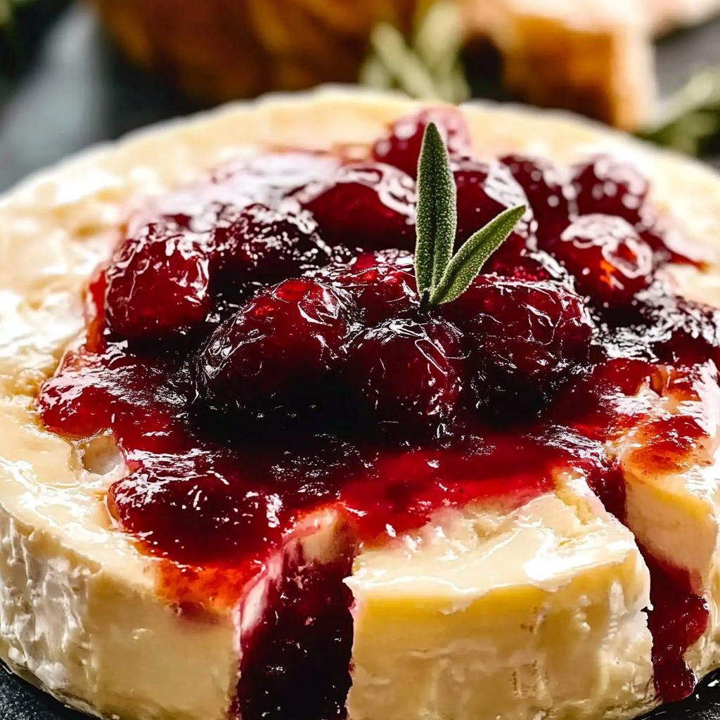Recipe preparation for Brown Sugar Cranberry Baked Brie