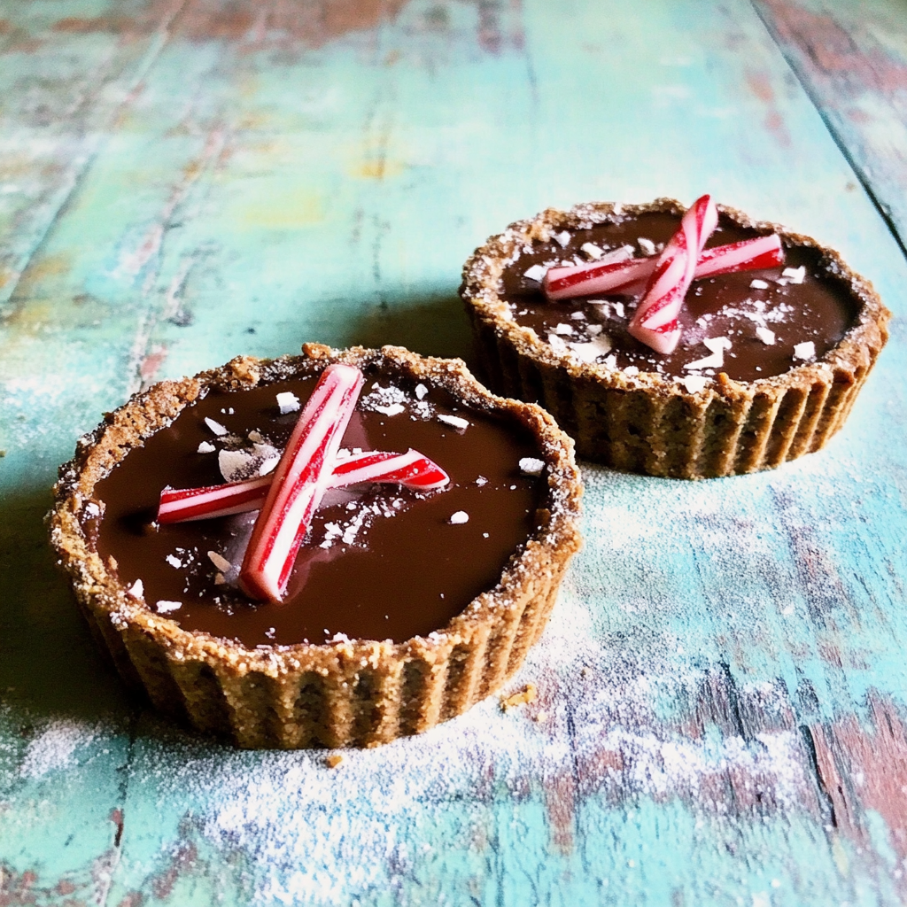 Recipe preparation for Holly Jolly Chocolate Peppermint Tart