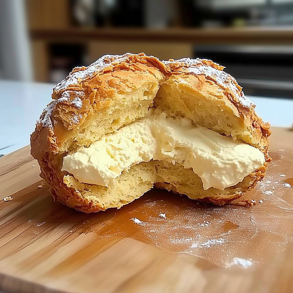 Recipe preparation for Eggnog Cream Puff