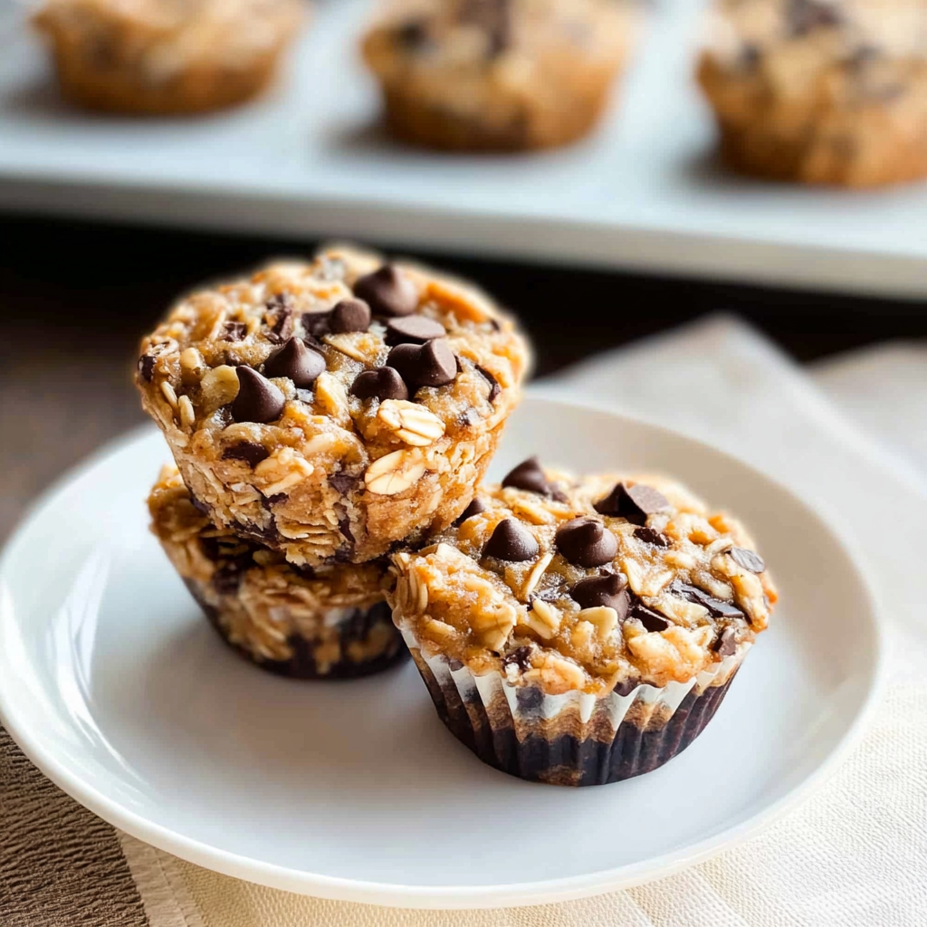 Recipe preparation for Chocolate Chip Banana Baked Oatmeal Cups