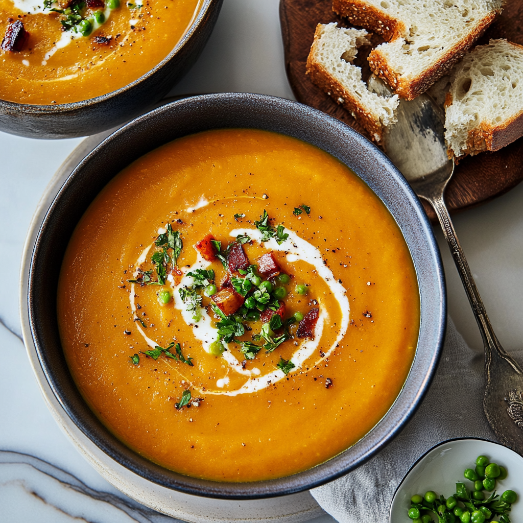 Recipe preparation for Butternut squash soup