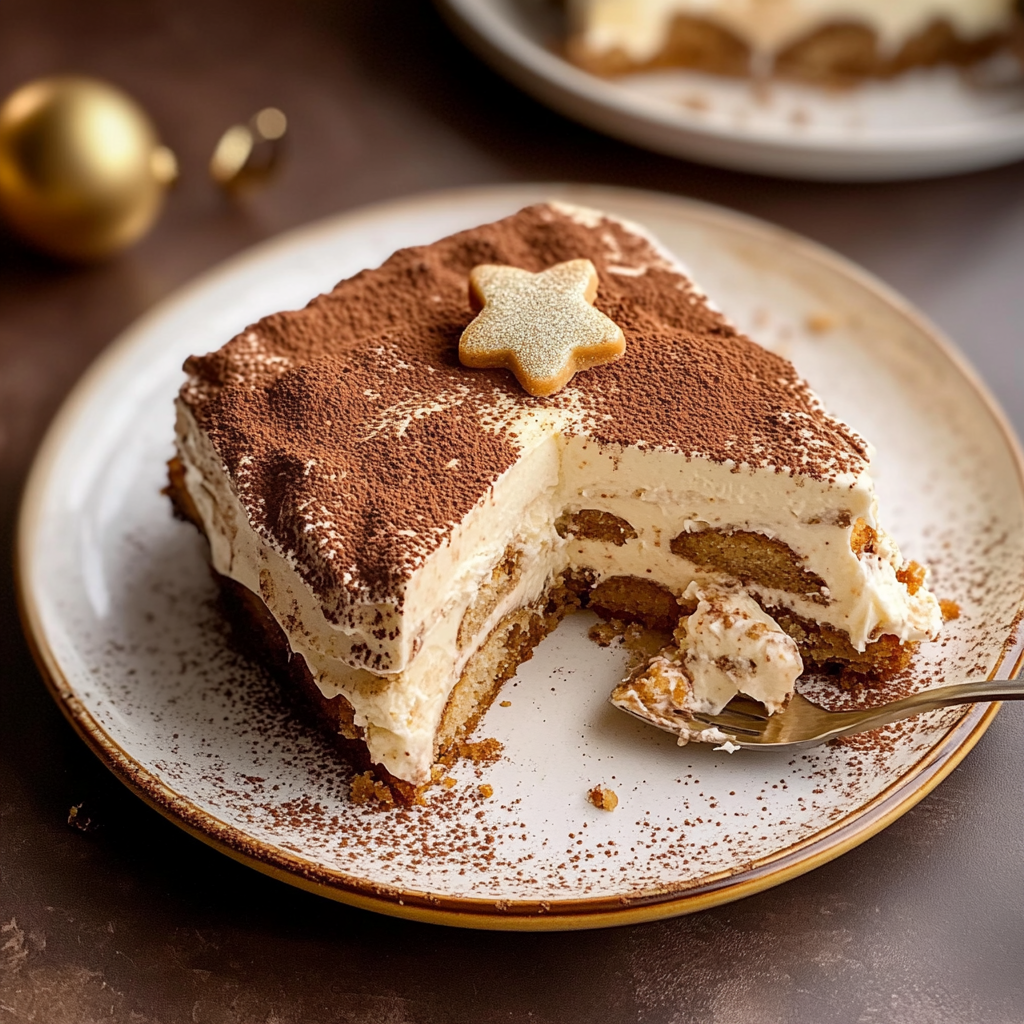 Recipe preparation for Gingerbread Latte Tiramisu