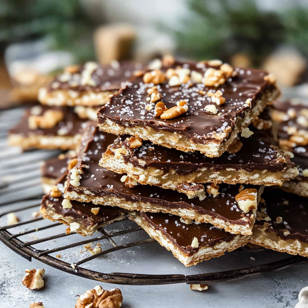 Recipe preparation for Saltine Cracker Toffee Christmas Crack