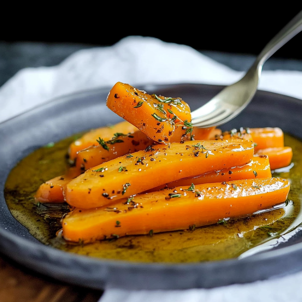 Recipe preparation for Glazed Carrots with Brown Sugar and Thyme