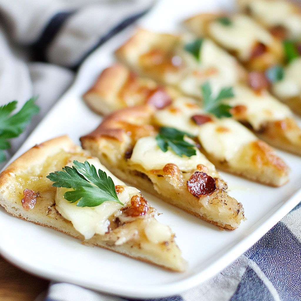 Recipe preparation for Truffle Honey Flatbread Squares