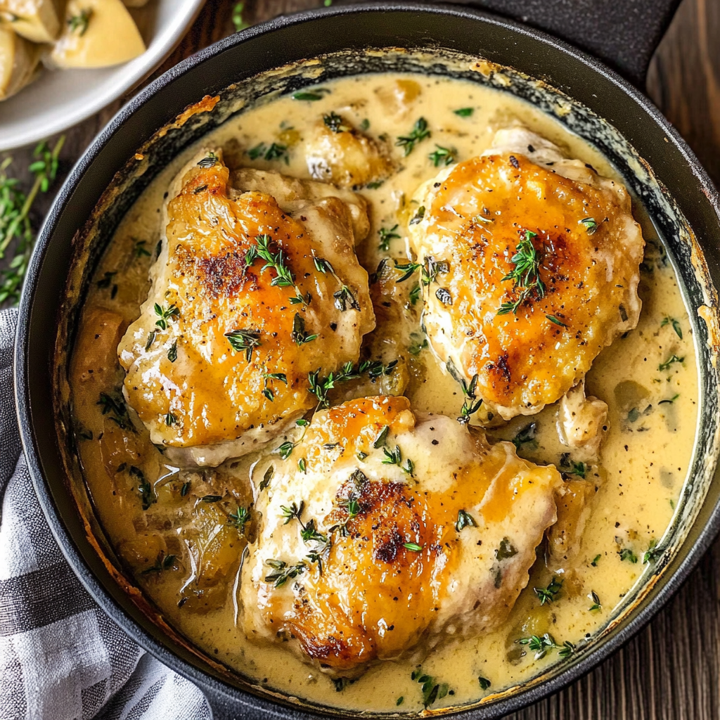 Recipe preparation for Creamy White Wine Chicken Pot Bake