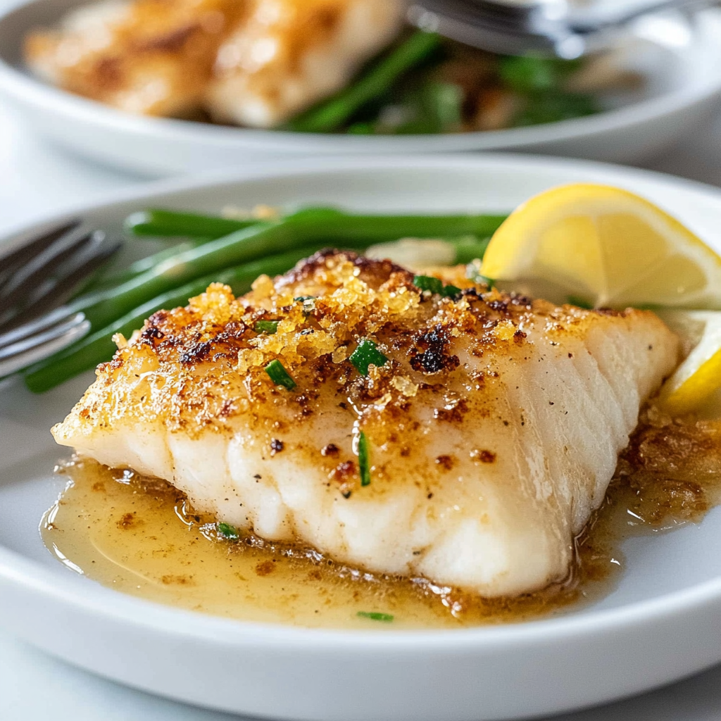 Recipe preparation for Pan-Fried Cod with Lemon Butter