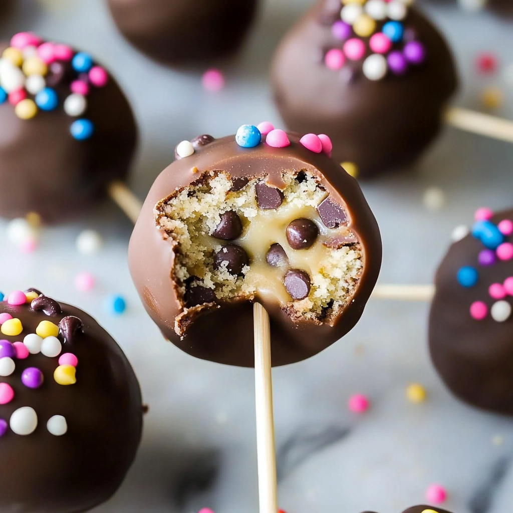 Recipe preparation for Chocolate Chip Cookie Dough Cake Pops