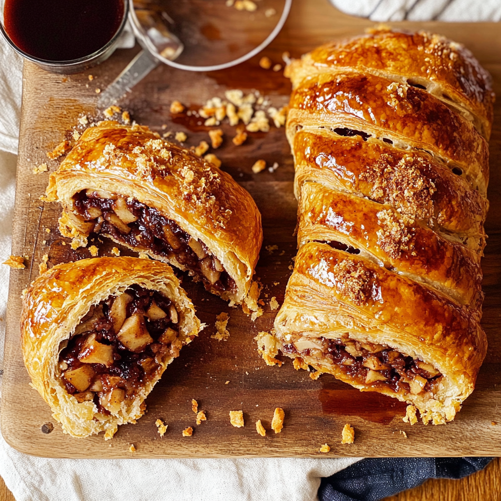 Recipe preparation for Spiced Apple and Sausage Plait