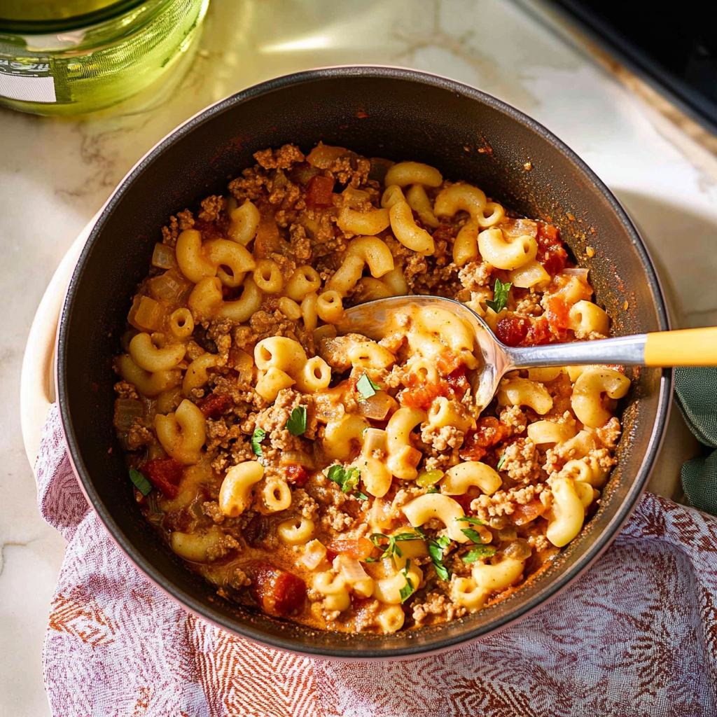 Recipe preparation for American Chop Suey
