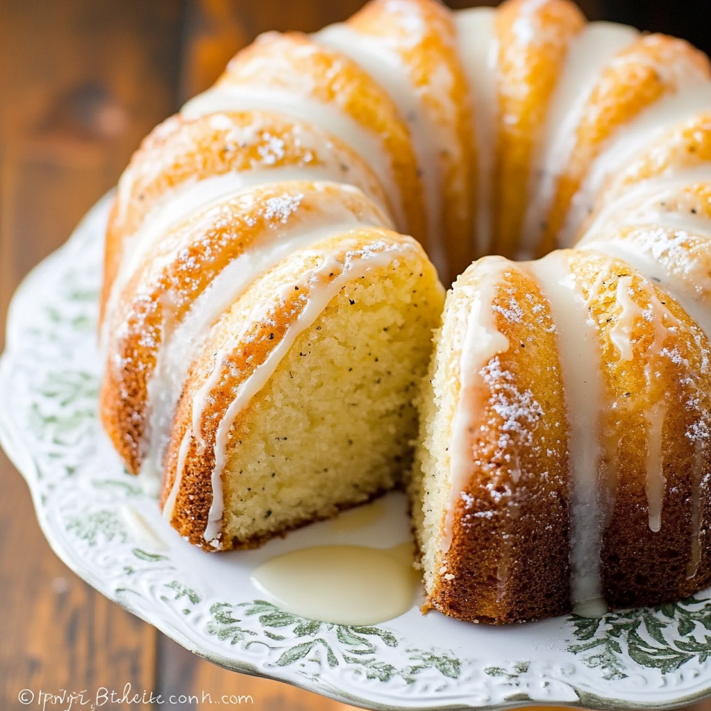 Recipe preparation for Lemon Poppy Seed Bundt Cake