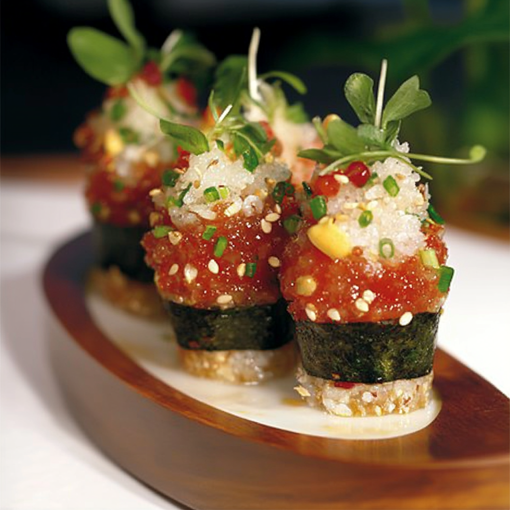 Recipe preparation for Spicy Tuna Tartare Cones