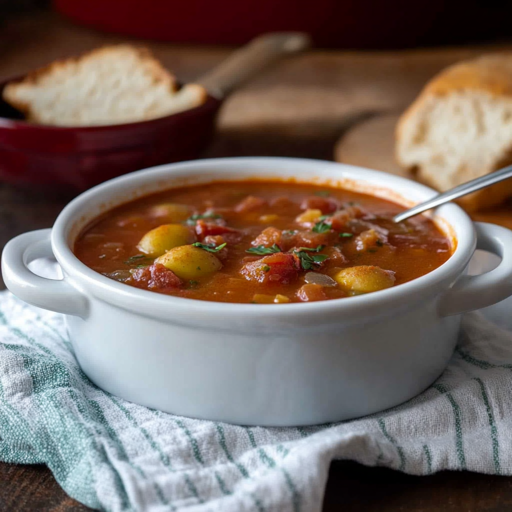 Recipe preparation for Campfire Smoky Tomato Lentil Soup