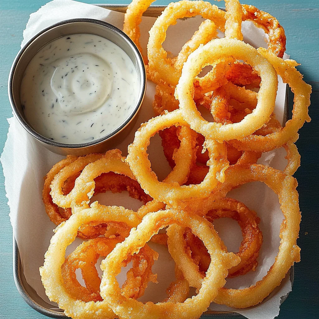 Recipe preparation for Crispy Onion Rings