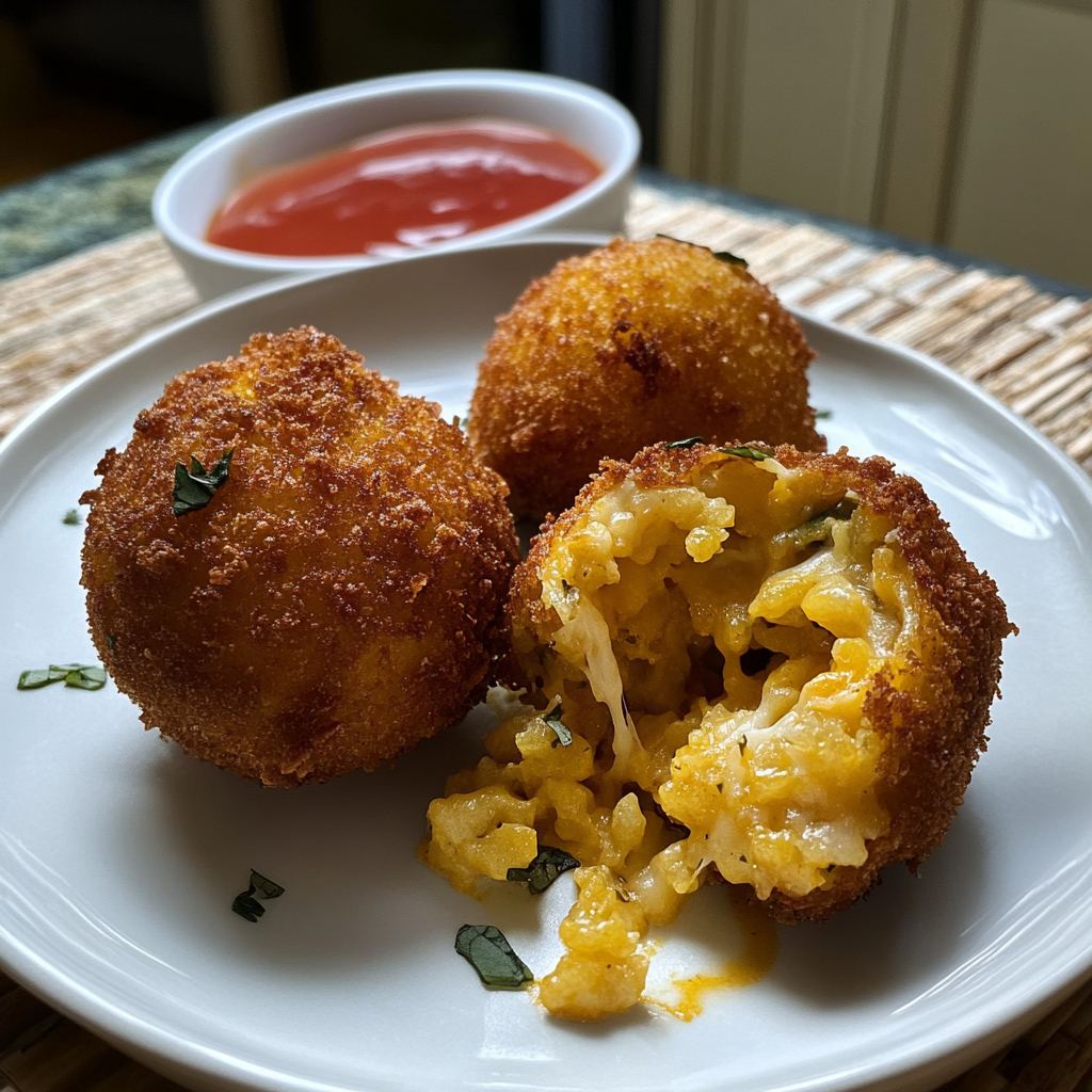 Recipe preparation for Saffron Arancini with Cheese