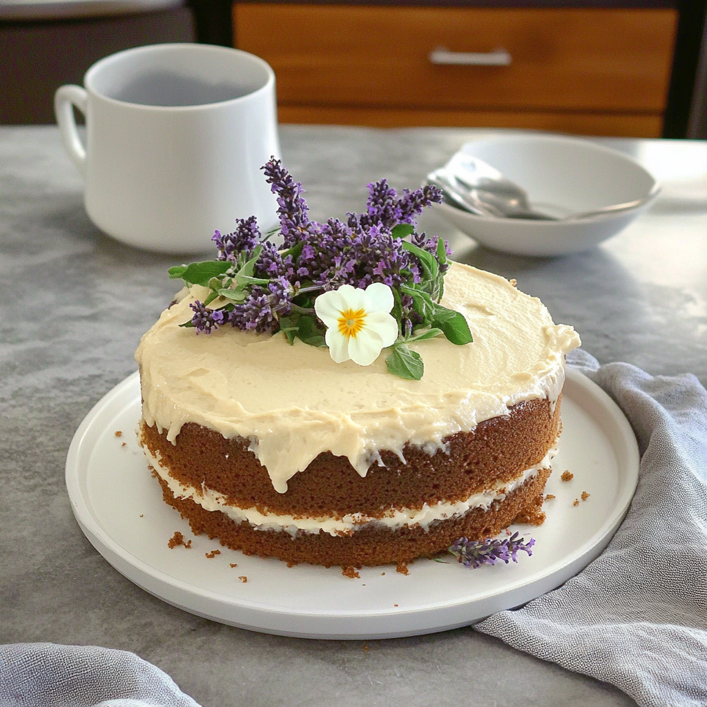 Recipe preparation for Honey-Lavender Cake