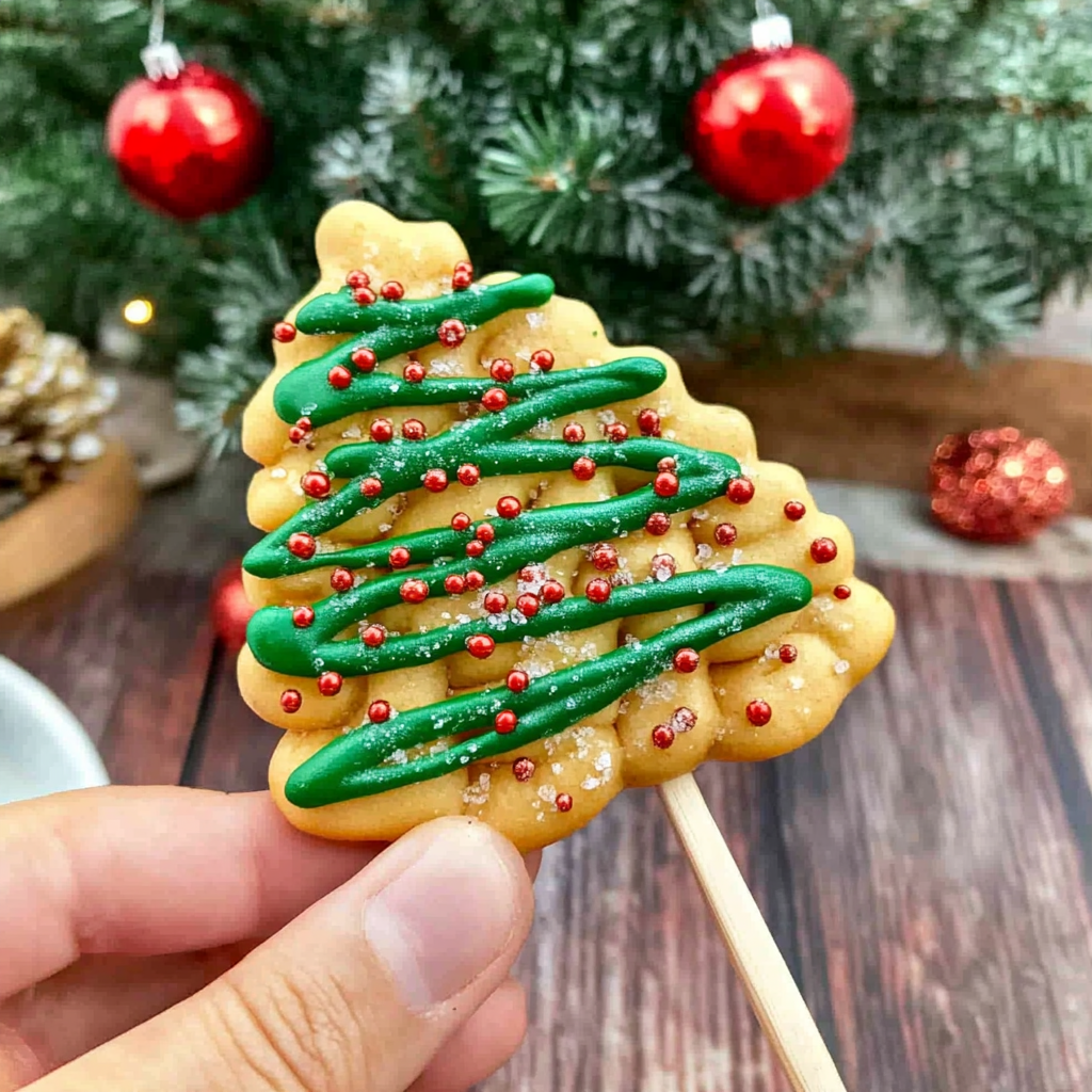 Recipe preparation for Christmas Tree Pretzel Bites