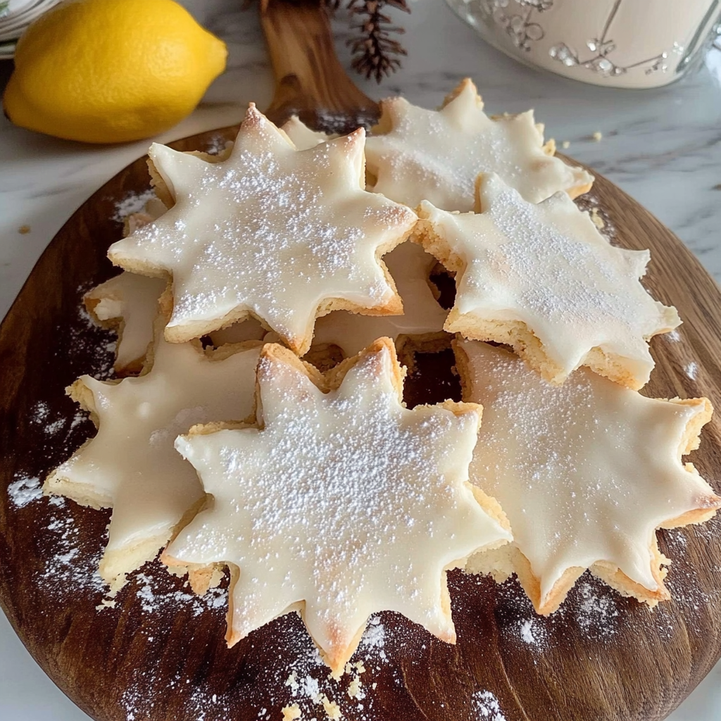 Recipe preparation for Snowflake Lemon Butter Cookie Bars