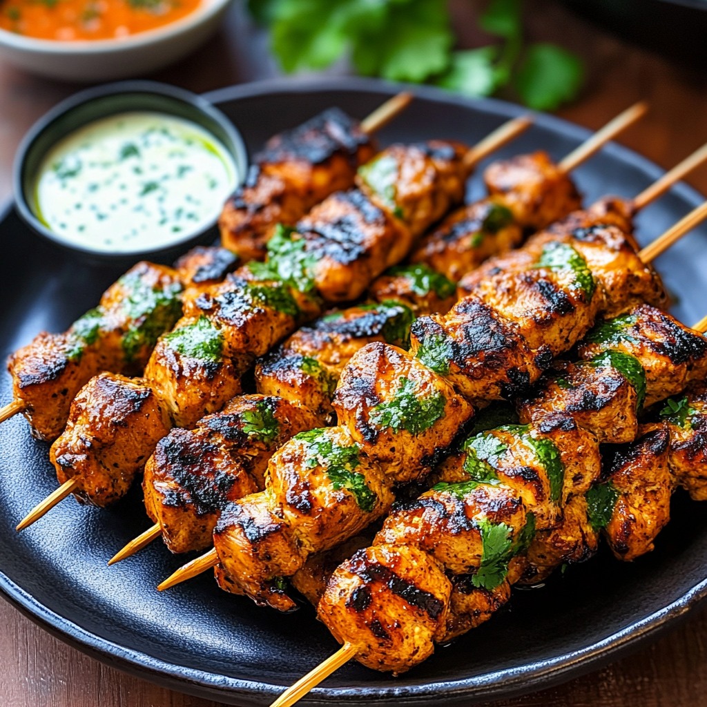 Recipe preparation for Grilled Chicken Kabobs