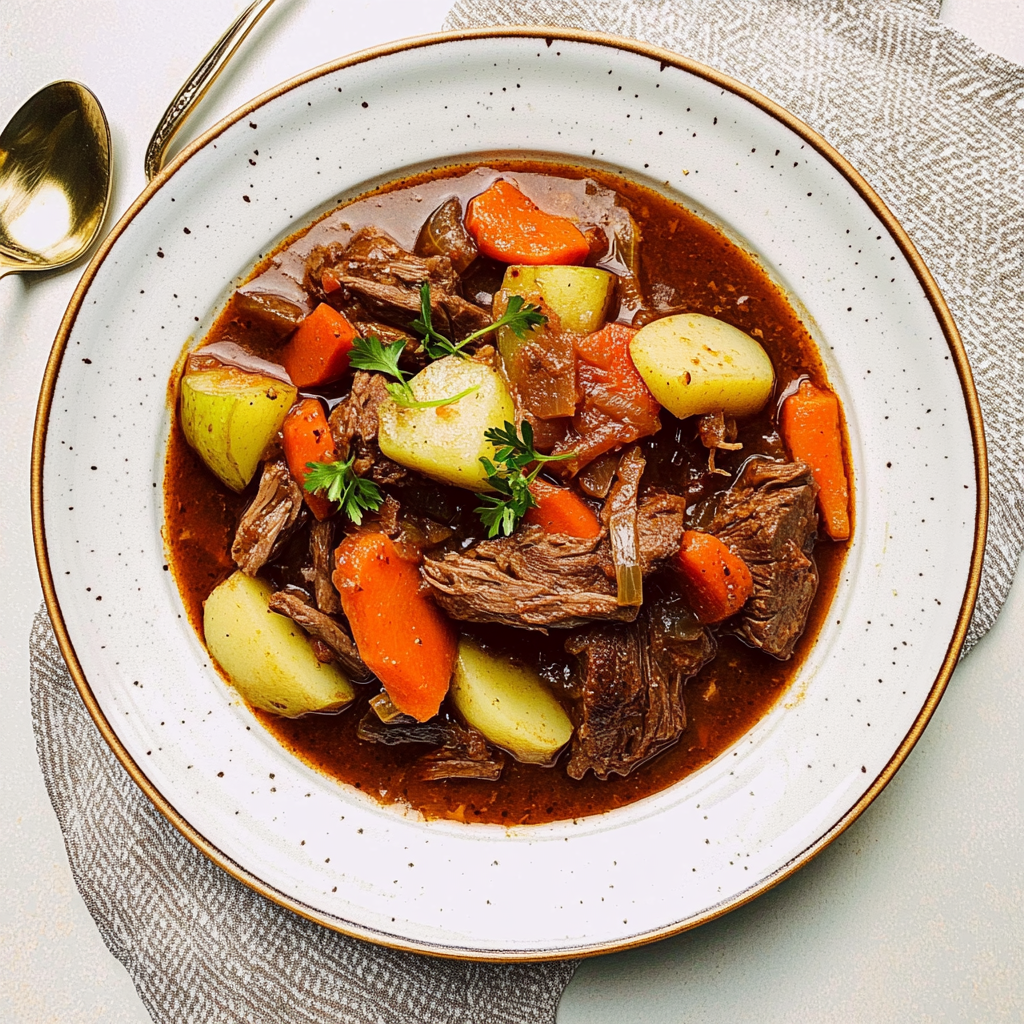 Recipe preparation for Beef Stew with Red Wine