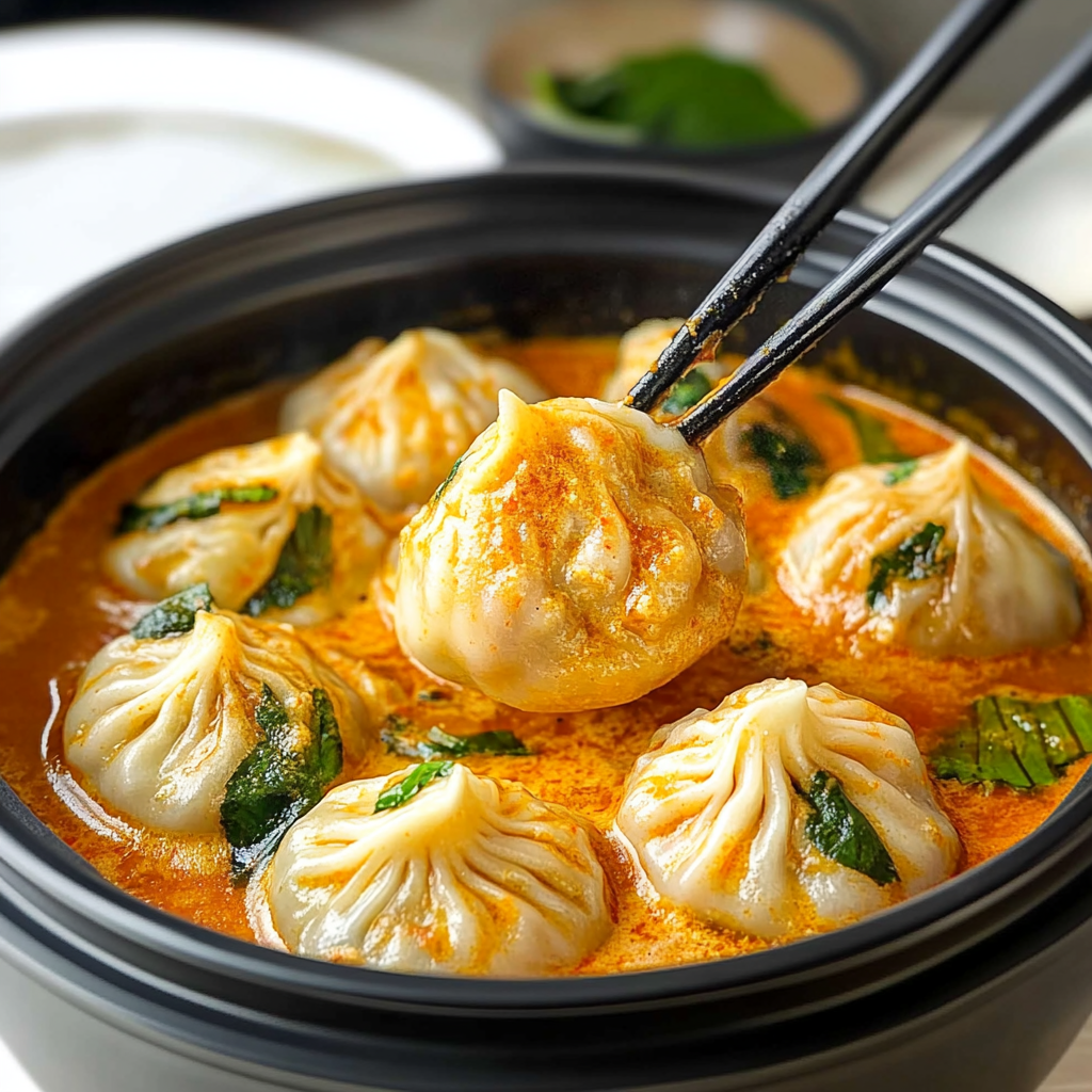 Recipe preparation for Coconut Curry Soup With Dumplings