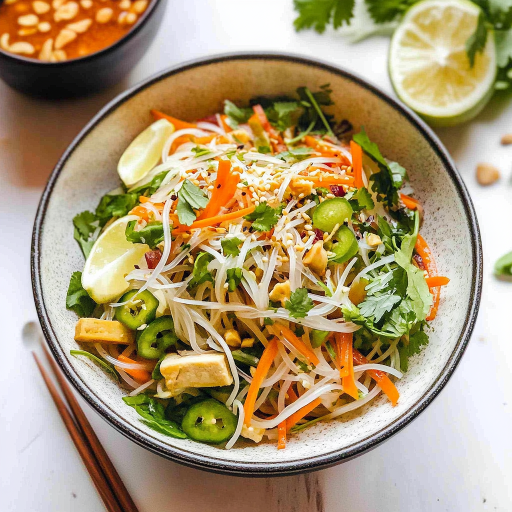 Recipe preparation for Glass Noodle Salad With Tofu