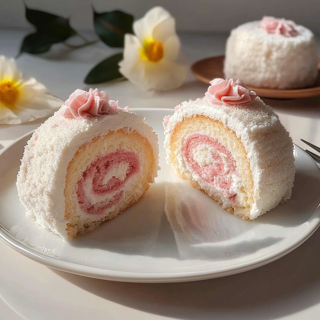 Recipe preparation for Cotton Candy Swiss Cake Roll