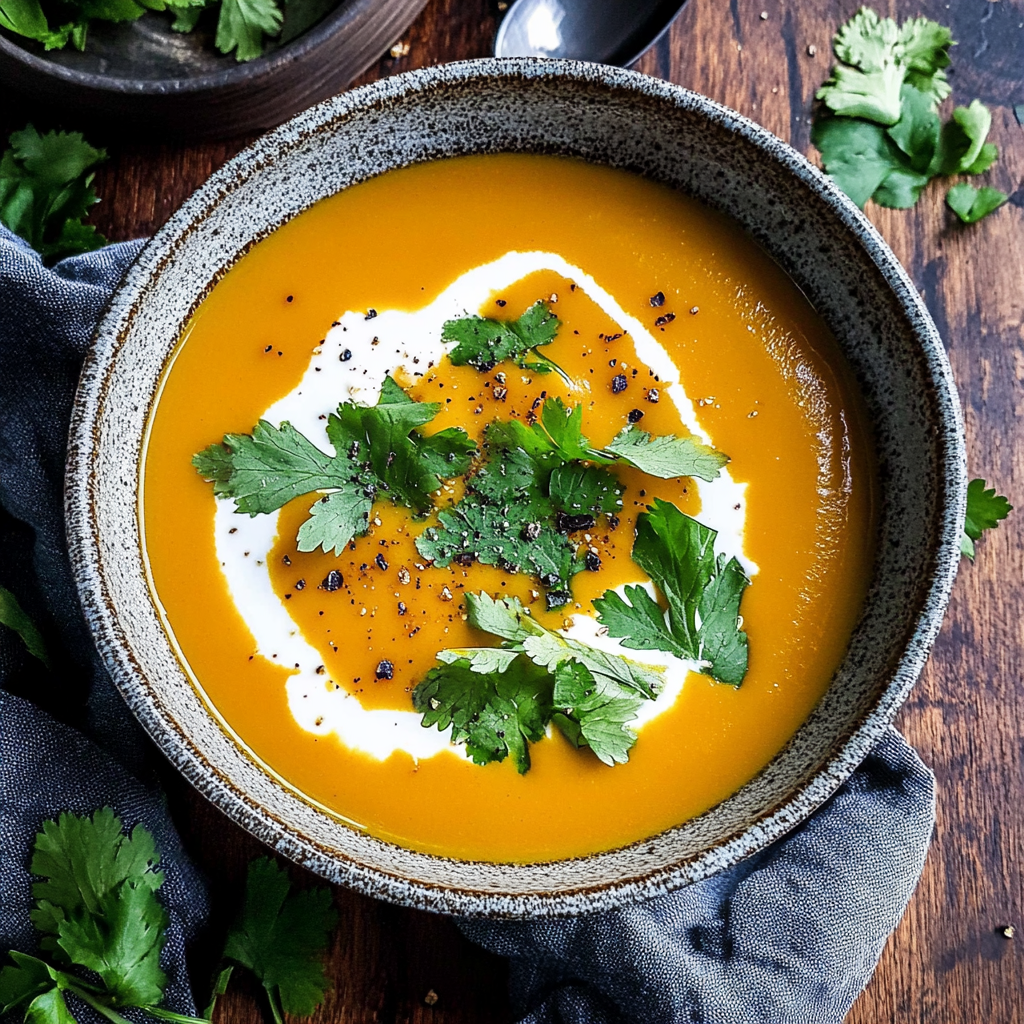 Recipe preparation for Creamy Carrot Ginger Winter Soup
