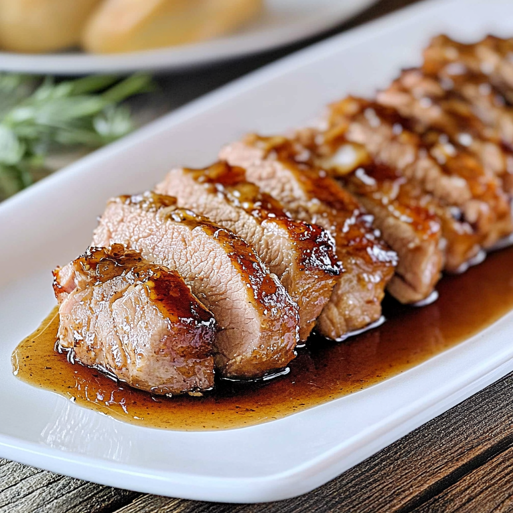 Recipe preparation for Maple Glazed Pork Loin