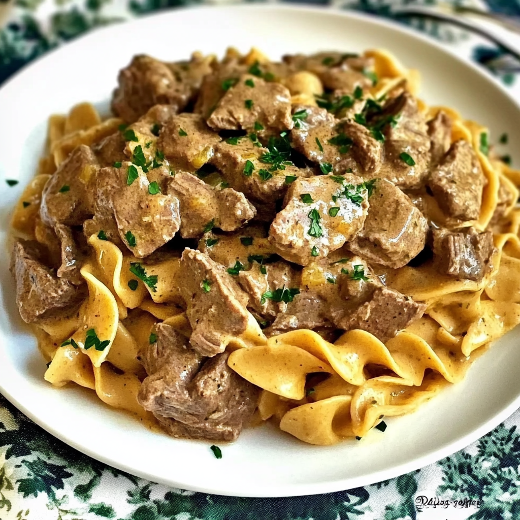 Recipe preparation for Classic Beef Stroganoff