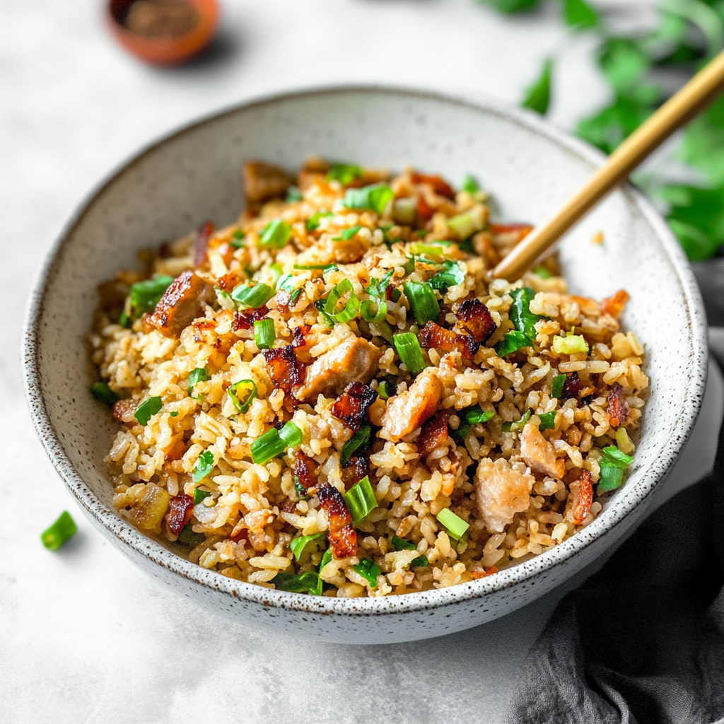 Recipe preparation for Bacon Fried Rice