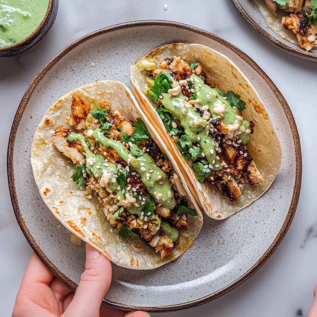 Recipe preparation for Teriyaki Chicken Tacos