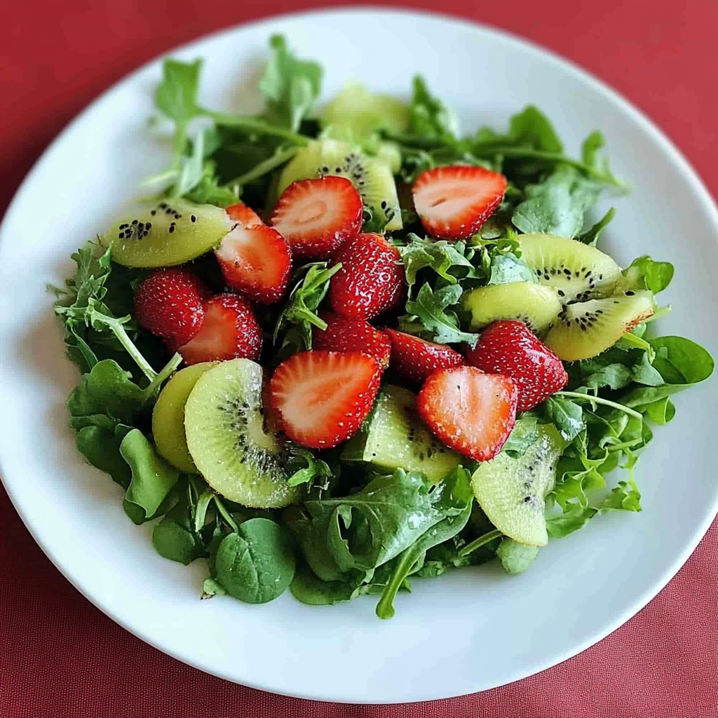 Recipe preparation for Strawberry Kiwi And Spinach Salad