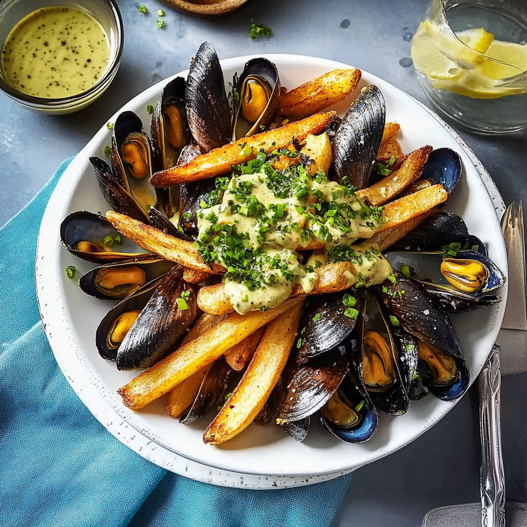 Recipe preparation for Moules Frites