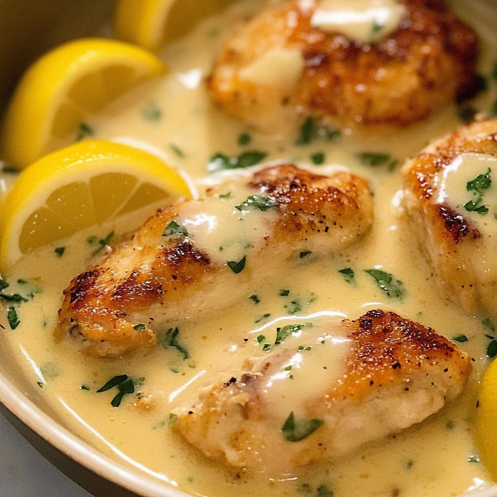 Recipe preparation for Lemon Cream Chicken
