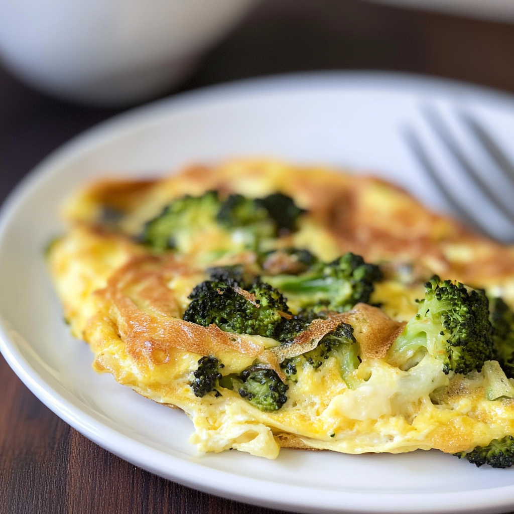 Recipe preparation for Broccoli and Cheddar Omelet