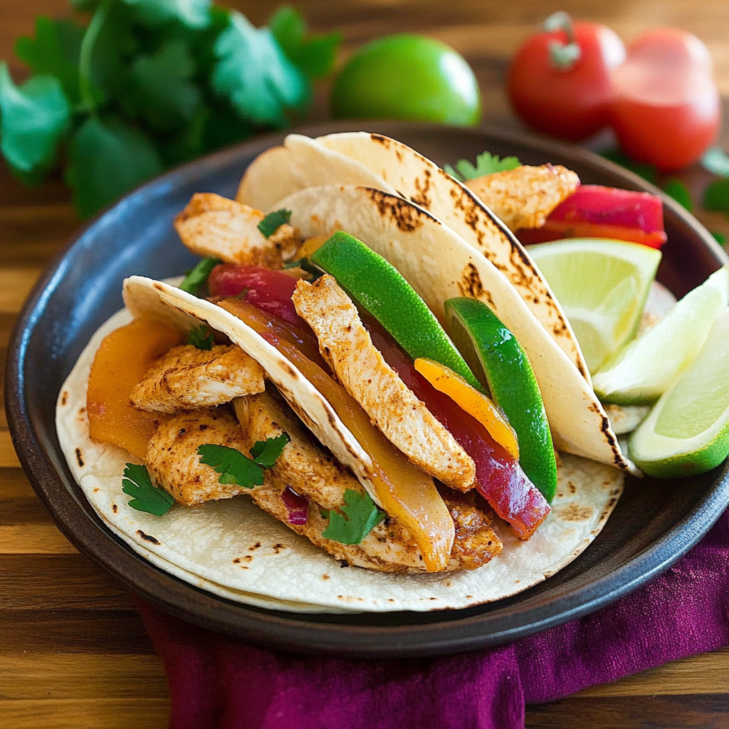 Recipe preparation for Chicken Fajita Tacos