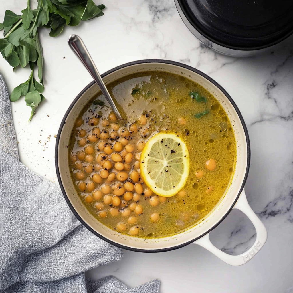 Recipe preparation for Pea Soup With Lemon