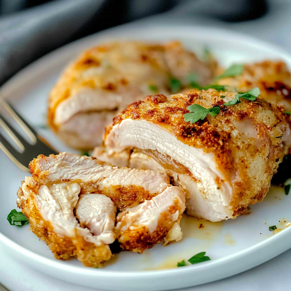 Recipe preparation for Air Fryer Chicken Cordon Bleu