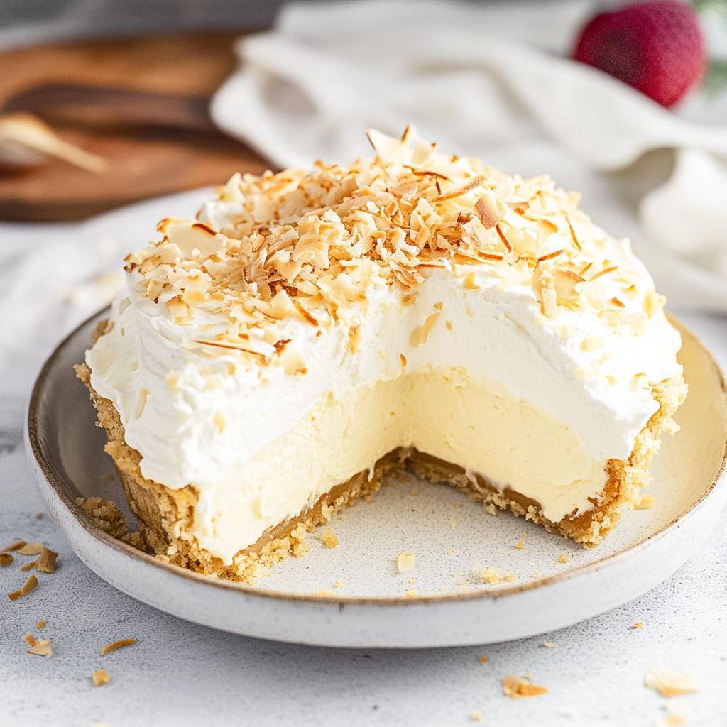 Recipe preparation for No Bake Coconut Cream Pie